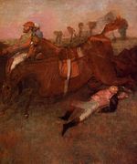 Scene from the Steeplechase. The Fallen Jockey 1866